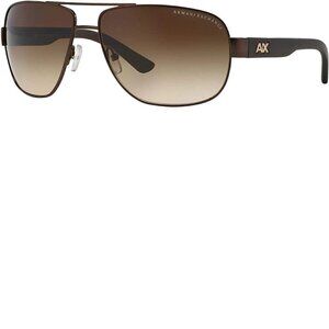 Armani Exchange AX 2012S 2012/S 6058/13 Dark Brown/Silver Pilot Sunglasses 62mm